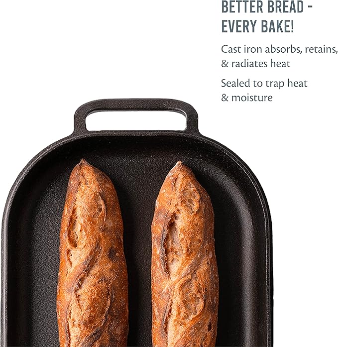 Challenger Bread Pan Cast Iron Loaf Pan with Lid for Homemade Breadmaking Sealed Bread Cloche Inverted Dutch Oven Set for Baking - Made In The USA